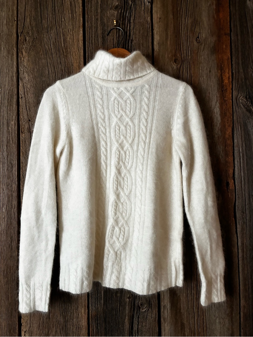 Vintage White Stag Angora Lambswool Cream Sweater, S M